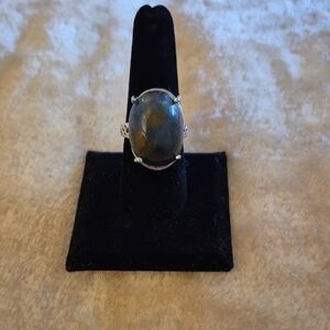 Silver Ring with Mysterious Dark Stone